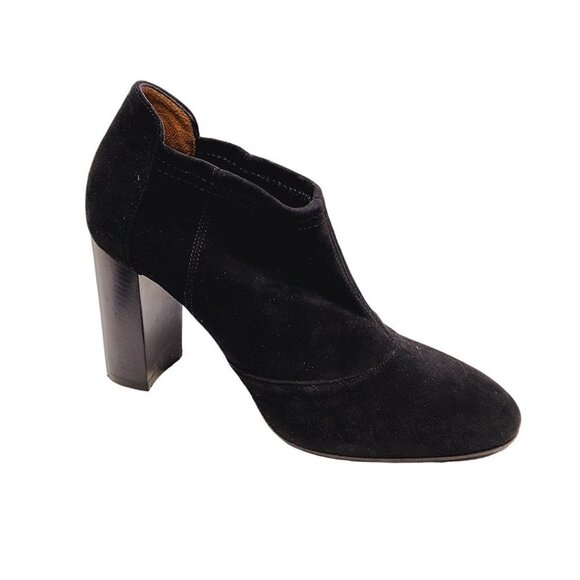 Aquatalia Boots  Suede Heeled Ankle Booties Women's Size 7.5 Black - Picture 1 of 10